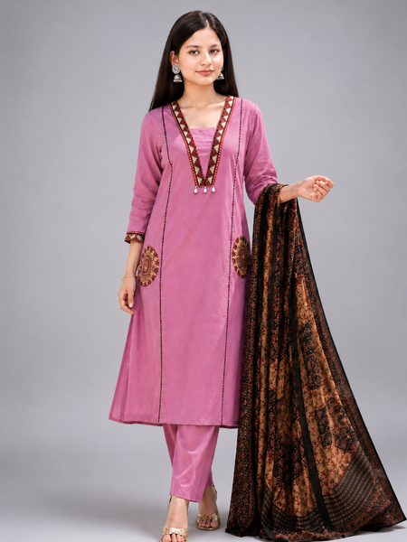 Ruaati Lavender Kurta Palazzo Set