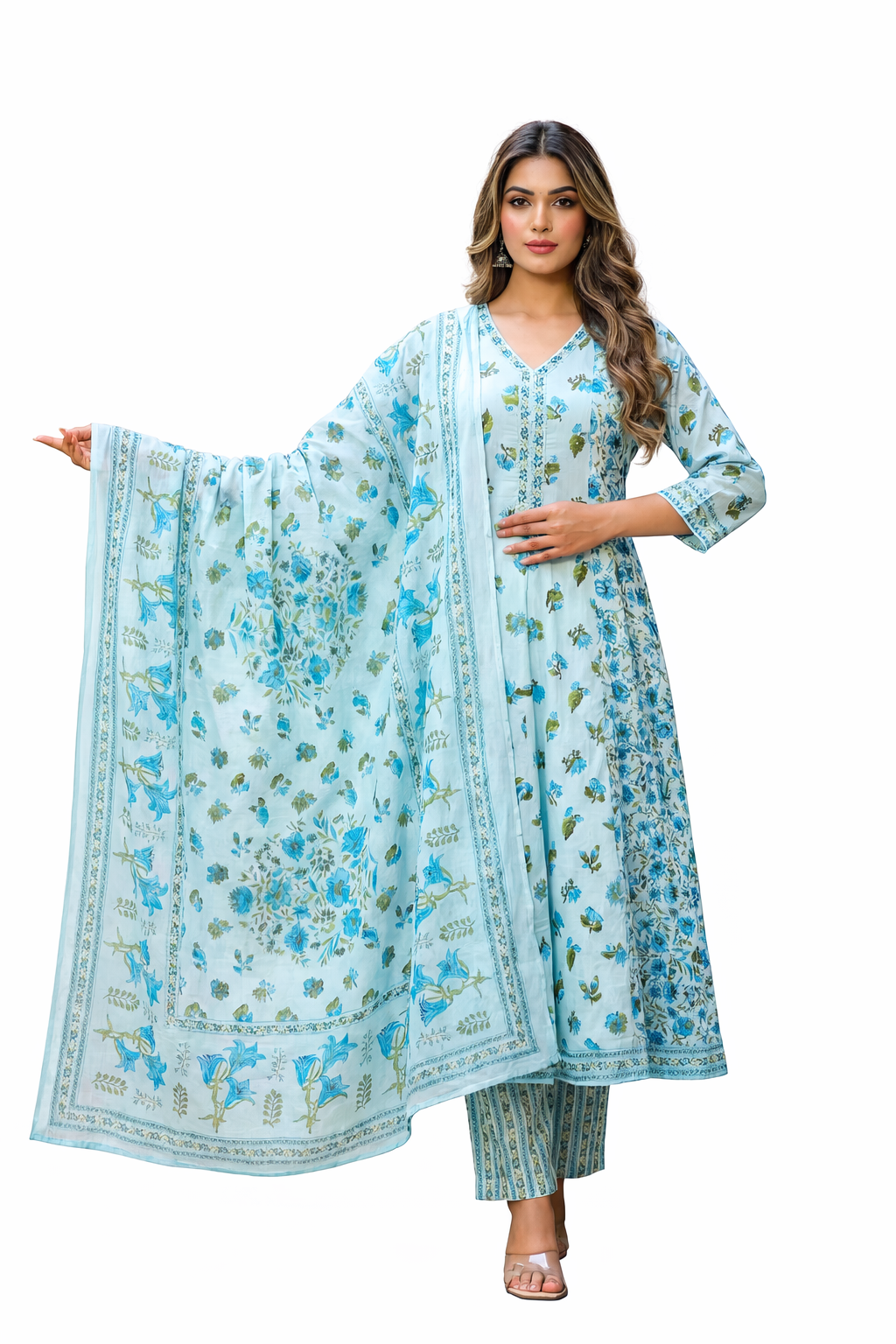 Ruaati Women Premium Mul Cotton Floral Suit Set