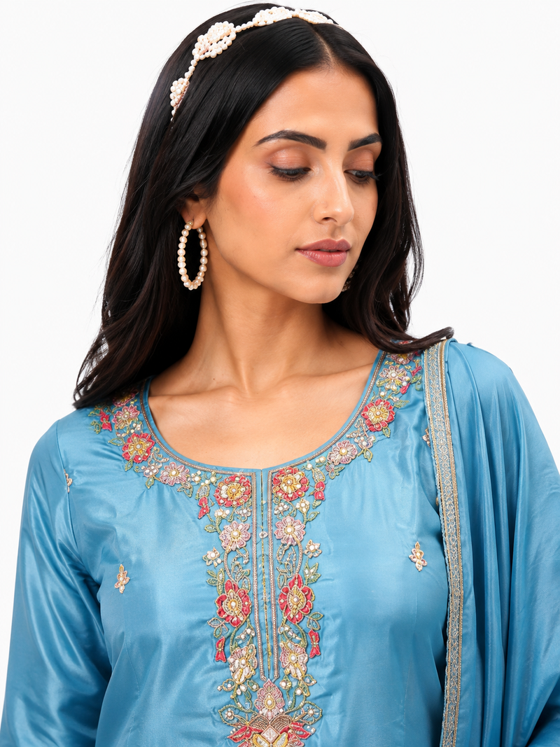 Blue Farsi Salwar Suit Set