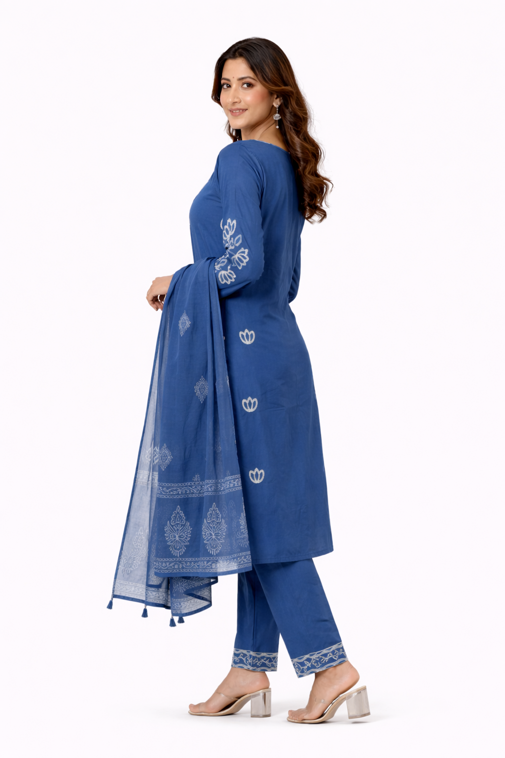 Ruaati Women Cotton Embroidered Kurta Set with Dupatta Daily Wear