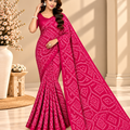 Pink Bandhani Printed Georgette Saree