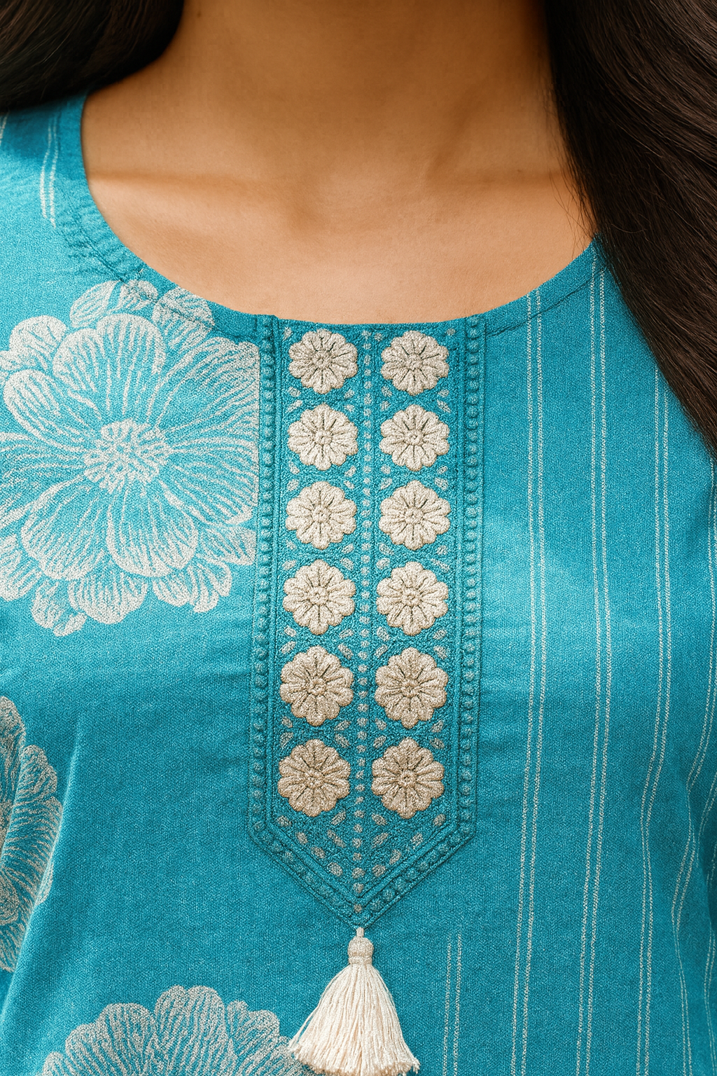 Ruaati Women Cotton Embroidery & Print Kurta Pant Dupatta Suit Set for Office & Daily Wear