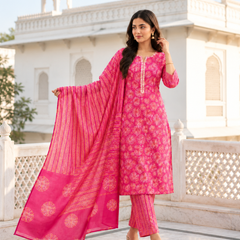 Rani Pink Printed Suit Set