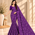 Purple Bandhani Printed Georgette Saree