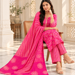 Rani Pink Printed Suit Set