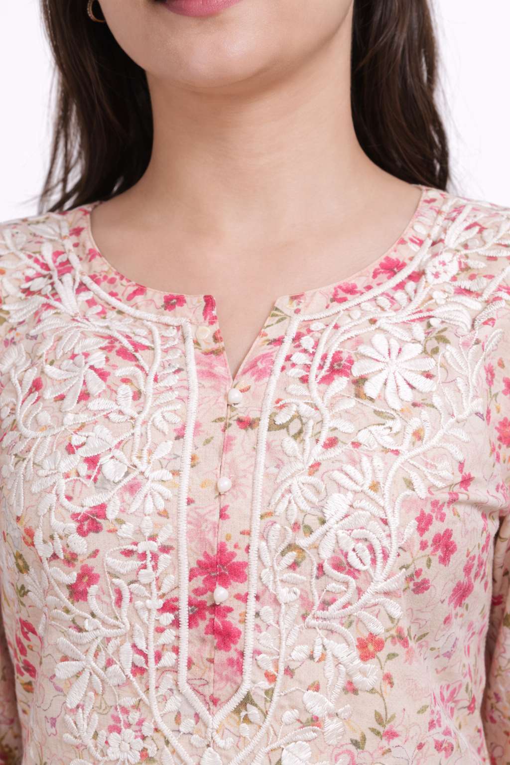 Ruaati Women Chikankari Straight Mul Cotton Kurta with Palazzo