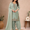 Glass Green Embroidered Farsi Salwar Suit Set