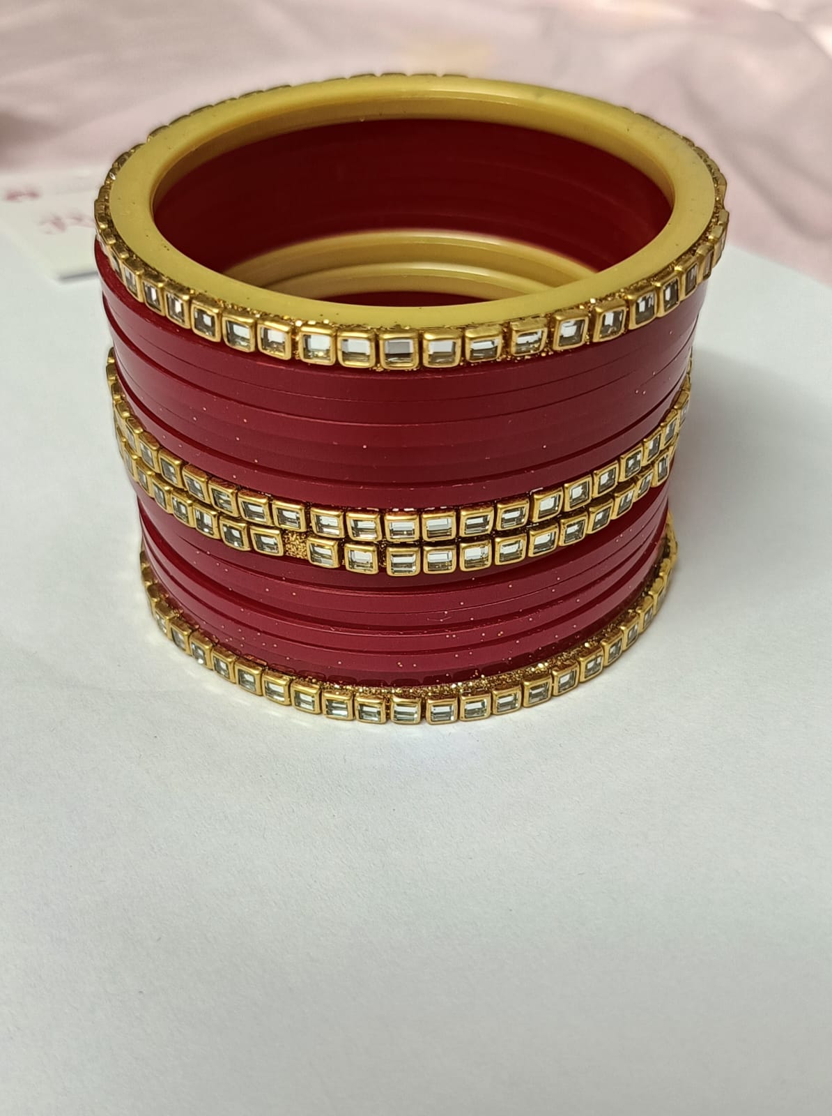 Rich Bridal Chooda for Women, Sizes:2.8,Metal: Plastic Plating, Rajasthani Chooda / Rajwadi Chooda / Rajasthani bangles.