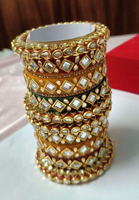 Beautiful Bridal Chudda for Ladies, Sizes:2.8,Metal: Plastic Plating, Rajasthani Chuda / Rajwadi chuda / Rajasthani bangles.