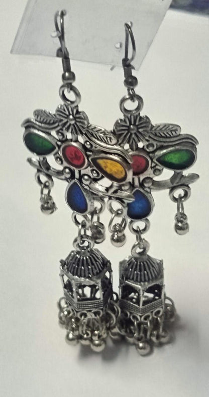 Lovely Oxidized & Multi Color Earrings