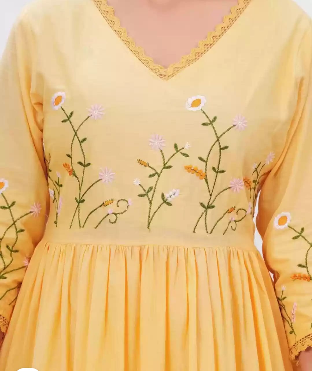 Women Floral Suit Embroidery work Pure Cotton 3 Pc. Set