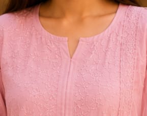 Ruaati Women Pink Mul Chanderi Chickankari Palazzo Set with Dupatta
