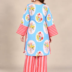Floral Motif Printed Natural Crepe Co-Ord Set