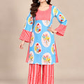 Floral Motif Printed Natural Crepe Co-Ord Set