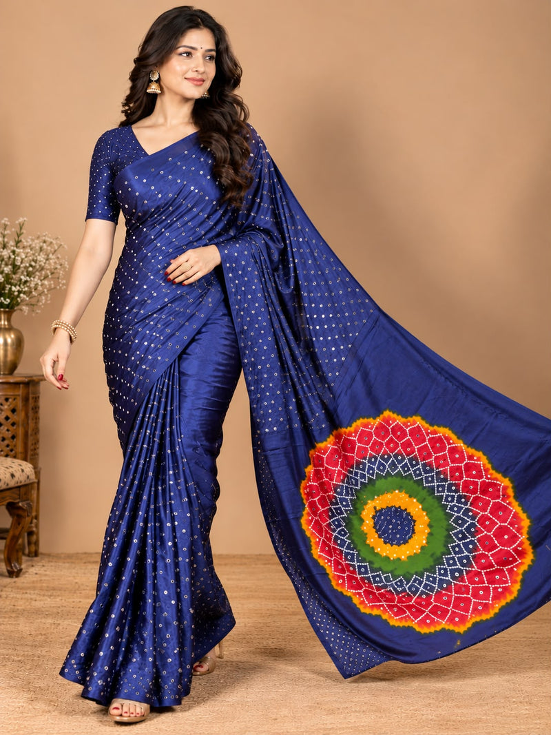 Premium Modal Silk Saree with Mirror Work & Designer Border