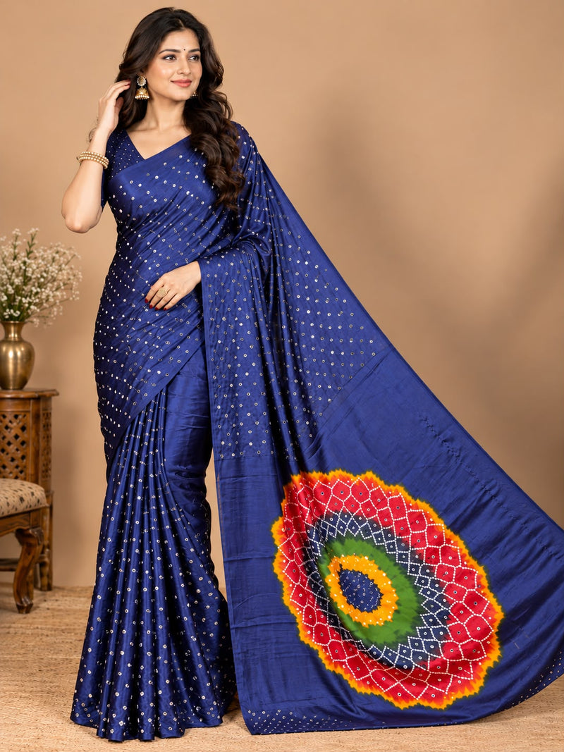 Premium Modal Silk Saree with Mirror Work & Designer Border