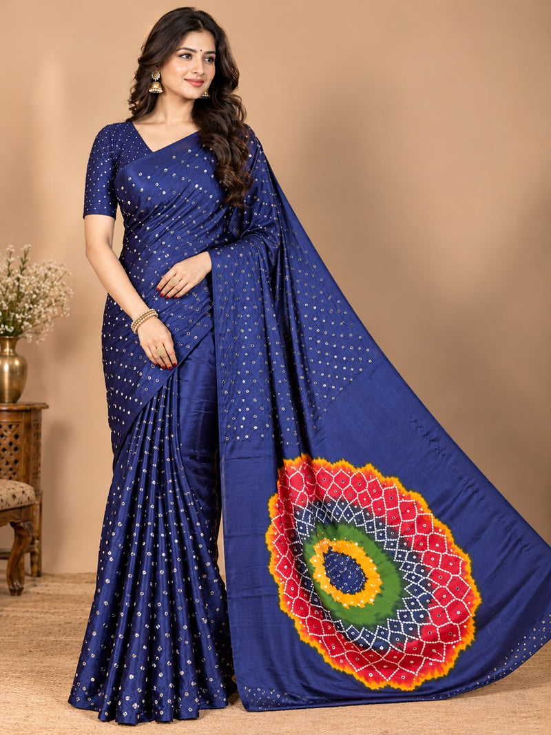 Premium Modal Silk Saree with Mirror Work & Designer Border