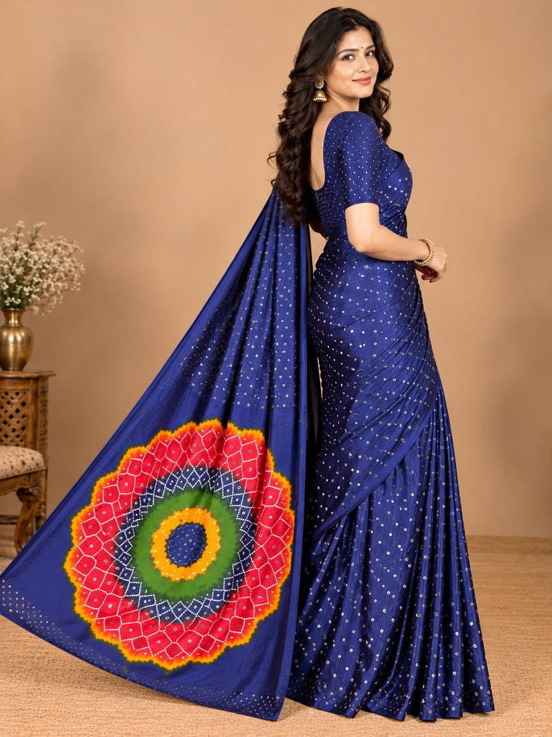 Premium Modal Silk Saree with Mirror Work & Designer Border