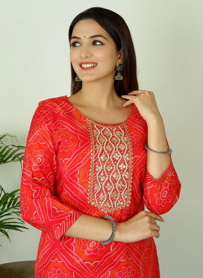 Pure Muslin Silk Fabric Heavy Hand Adda Work All Over. 3 Pc Set.