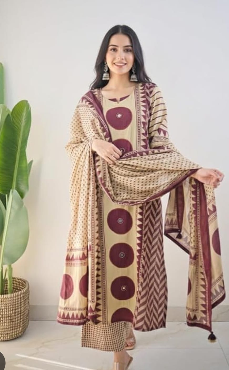Ruaati Women Ethnic Printed Kurta Set with Pant & Dupatta | Elegant Daily Wear