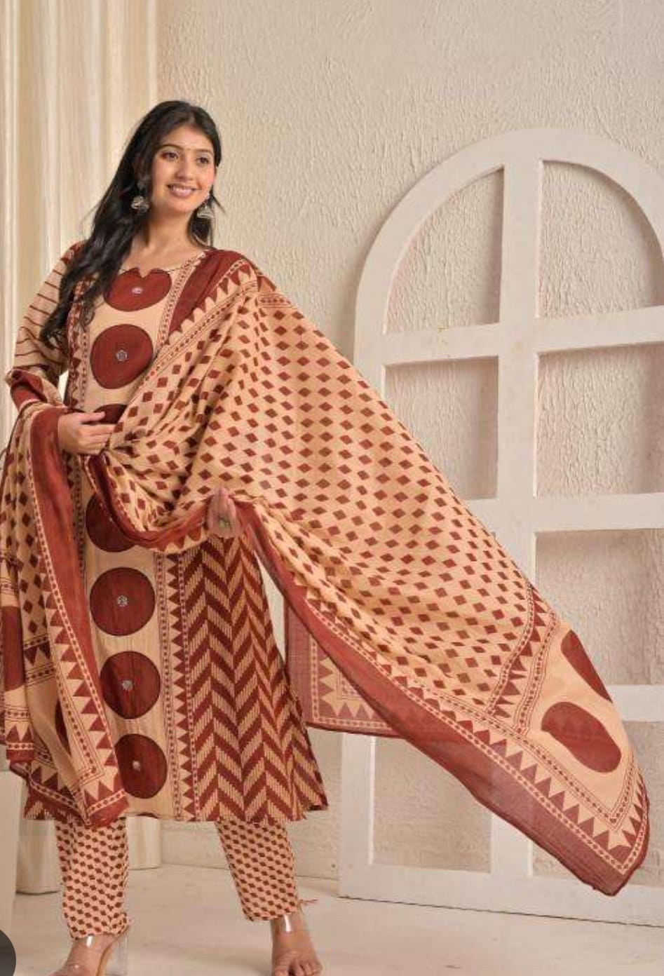 Ruaati Women Ethnic Printed Kurta Set with Pant & Dupatta | Elegant Daily Wear