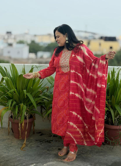 Ruaati Pure Muslin Silk Suit Set with Heavy Hand Adda Work & Designer Dupatta