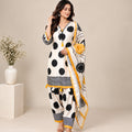 Off-White Printed Crepe Suit Set