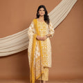 Yellow Floral Cotton Printed Suit Set