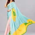Multi Color Digital Print Natural Crepe Saree for Women