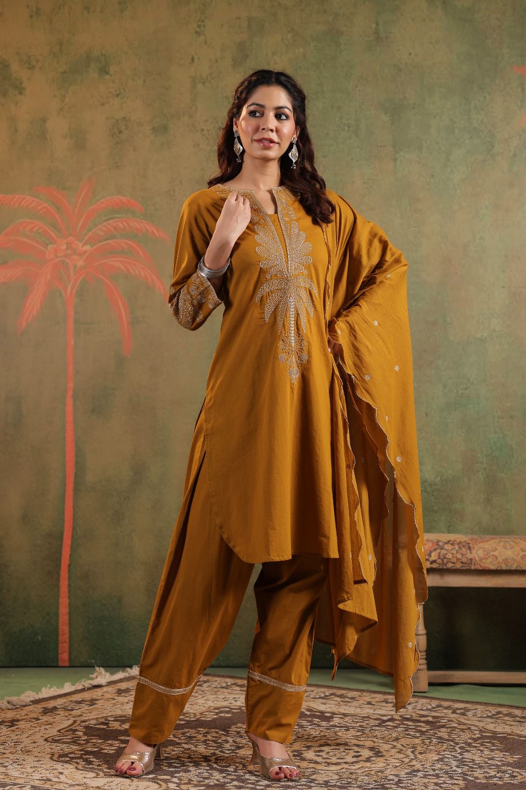 Premium Farsi Salwar 3-Piece Set with Attached Lining in Pure Cotton Fabric. Superior Fitting & Quality Cotton Fabric