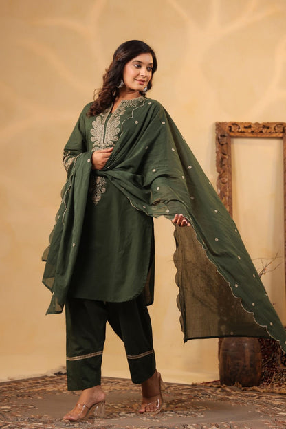 Premium Farsi Salwar 3-Piece Set with Attached Lining in Pure Cotton Fabric. Superior Fitting & Quality Cotton Fabric