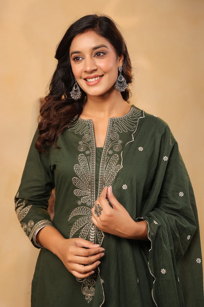 Premium Farsi Salwar 3-Piece Set with Attached Lining in Pure Cotton Fabric. Superior Fitting & Quality Cotton Fabric
