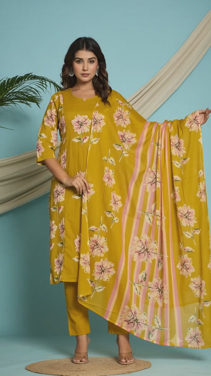 Pure Yellow Cotton Kurti, Applic Embroidery work with Mirror & Fully Hand Work.