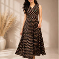 Multicolor Floral Printed Flared Midi Dress