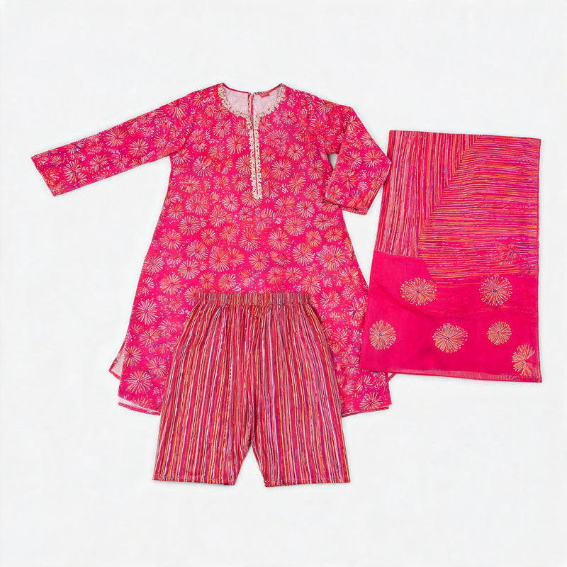 Ruaati Rani Pink Kurta Palazzo Set